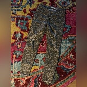 Easel Animal Print Distressed Jean Leggings